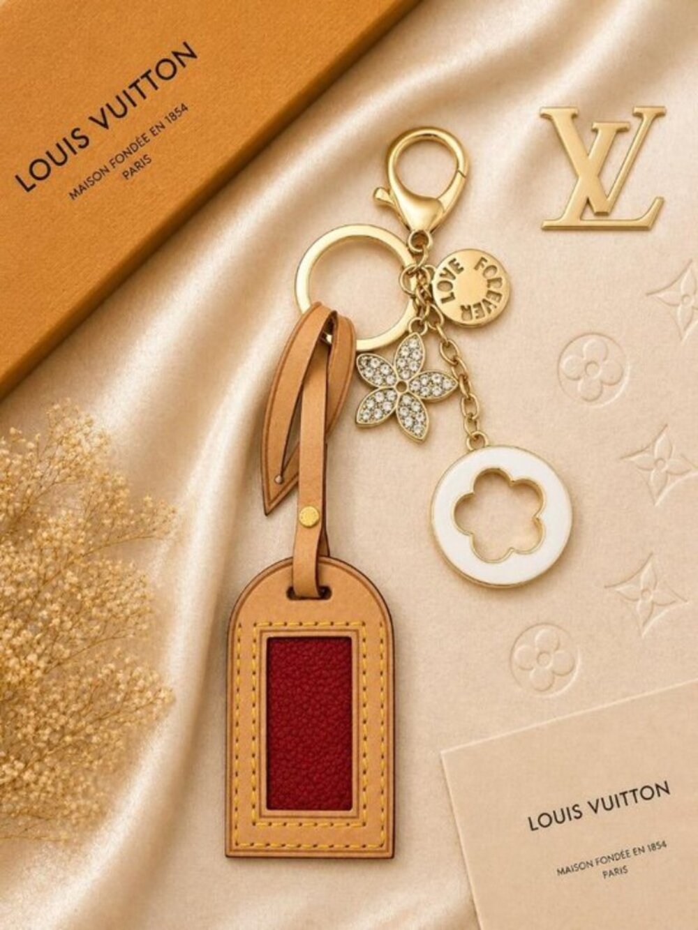 Louis Vuitton Small Luggage Tag w/Unbranded Key Charm-Monogram Canvas | S.K In.